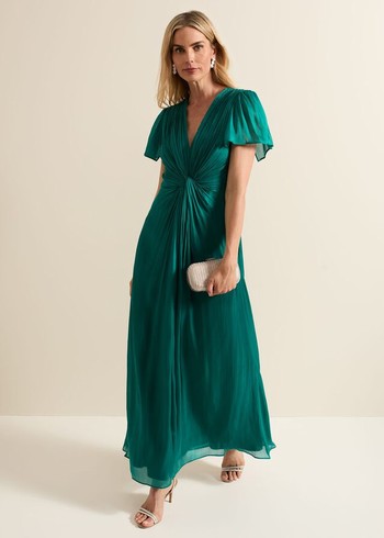 Phase Eight Abbey Satin Dress Green Canada | MZSCRY-502